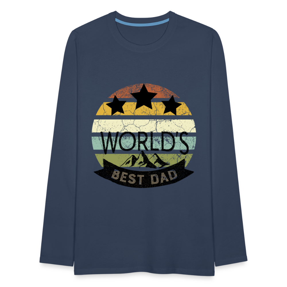 Männer Premium Langarmshirt - Best Dad - Navy