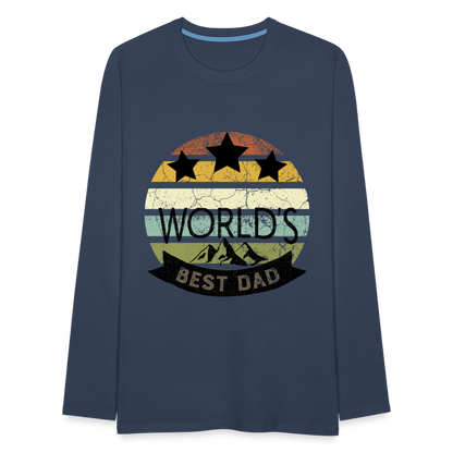 Männer Premium Langarmshirt - Best Dad - Navy