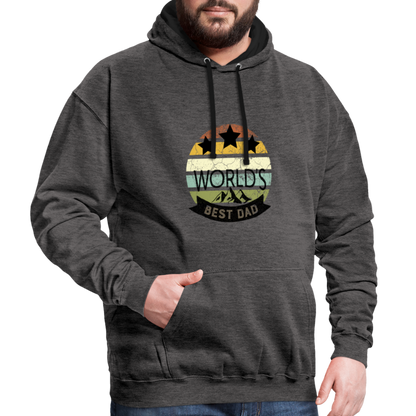 Kontrast-Hoodie - Best Dad - Anthrazit/Schwarz