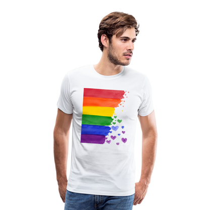 Männer Premium T-Shirt - LGBT Streifen - weiß