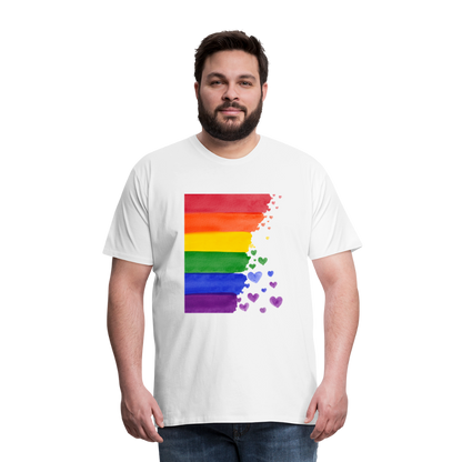 Männer Premium T-Shirt - LGBT Streifen - weiß