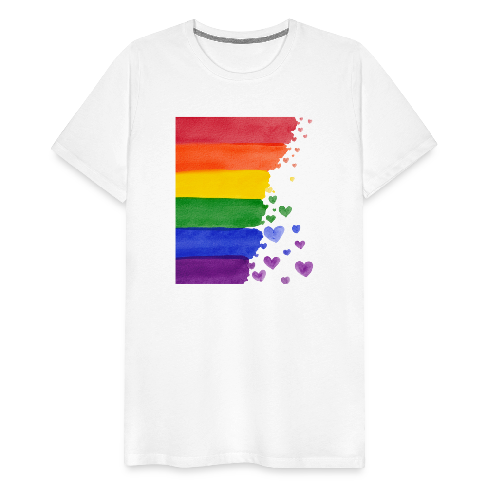 Männer Premium T-Shirt - LGBT Streifen - weiß