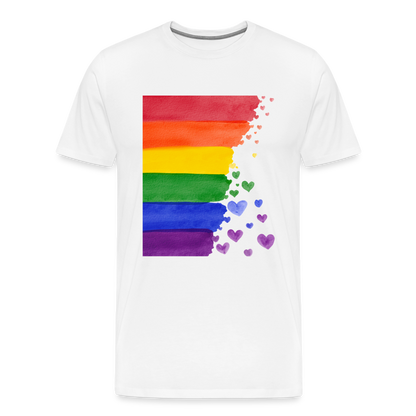 Männer Premium T-Shirt - LGBT Streifen - weiß