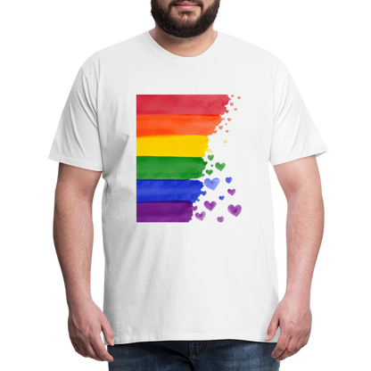 Männer Premium T-Shirt - LGBT Streifen - weiß