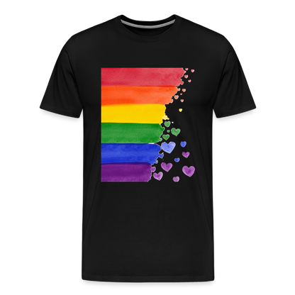 Männer Premium T-Shirt - LGBT Streifen - Schwarz