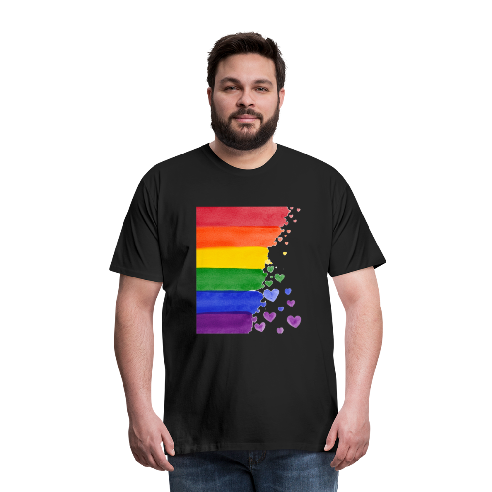 Männer Premium T-Shirt - LGBT Streifen - Schwarz