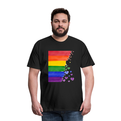 Männer Premium T-Shirt - LGBT Streifen - Schwarz