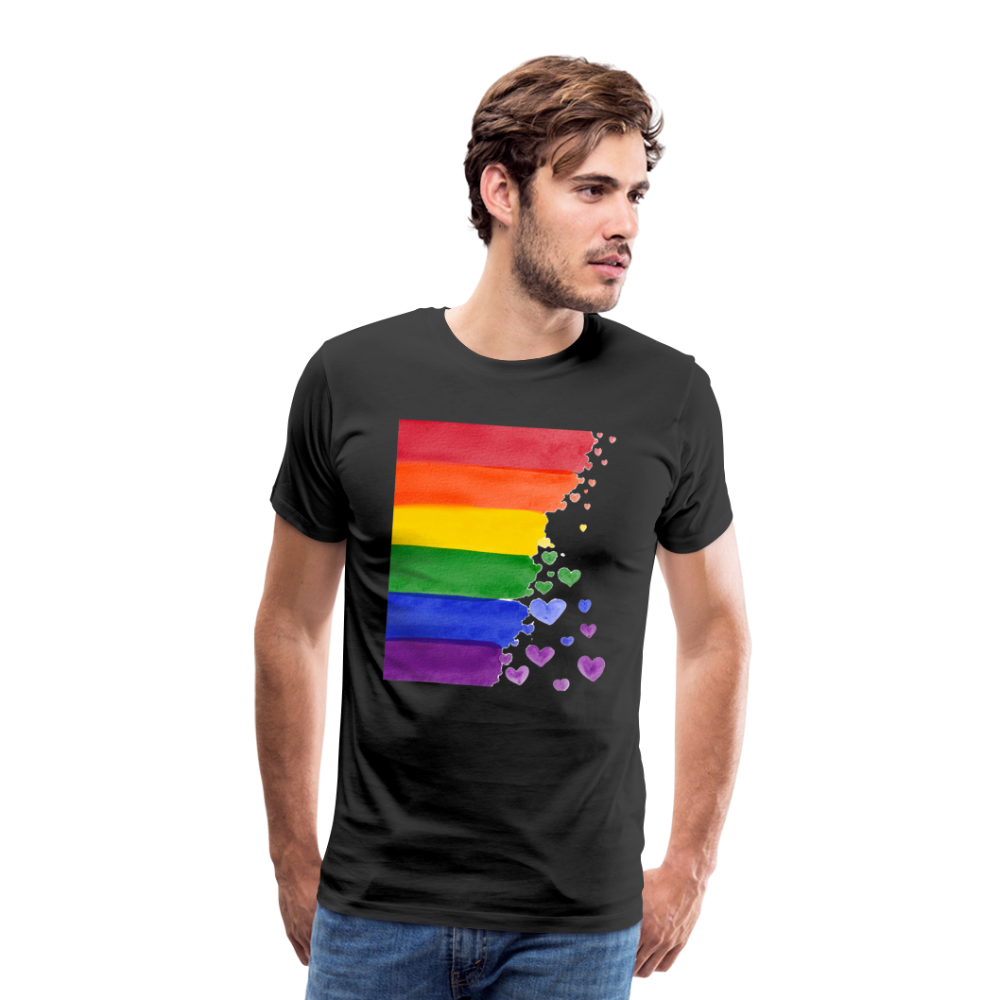 Männer Premium T-Shirt - LGBT Streifen - Schwarz