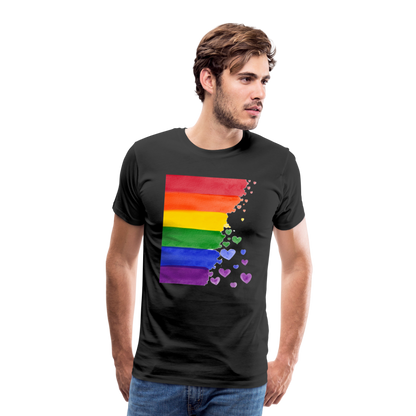 Männer Premium T-Shirt - LGBT Streifen - Schwarz