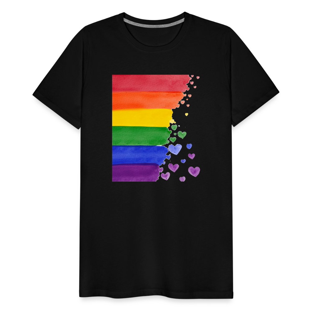 Männer Premium T-Shirt - LGBT Streifen - Schwarz