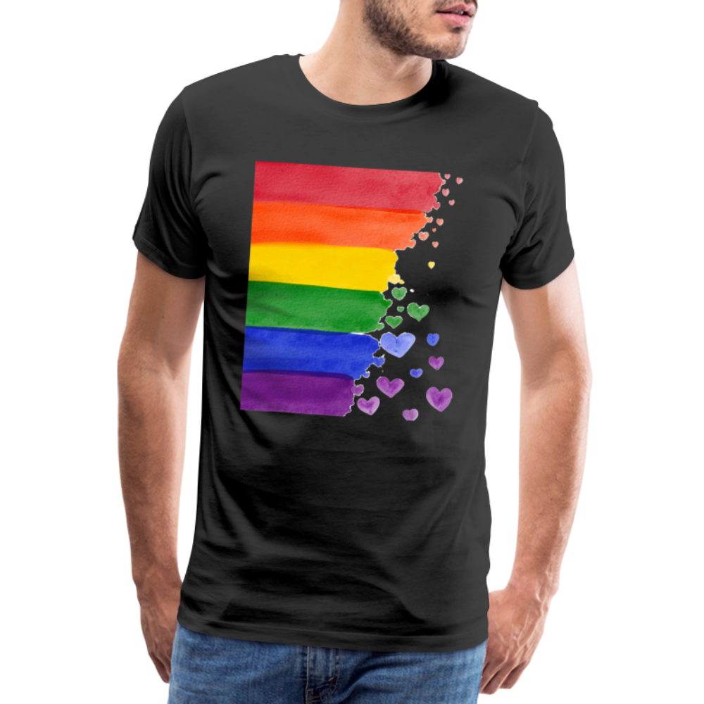 Männer Premium T-Shirt - LGBT Streifen - Schwarz