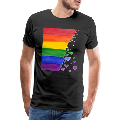 Männer Premium T-Shirt - LGBT Streifen - Schwarz