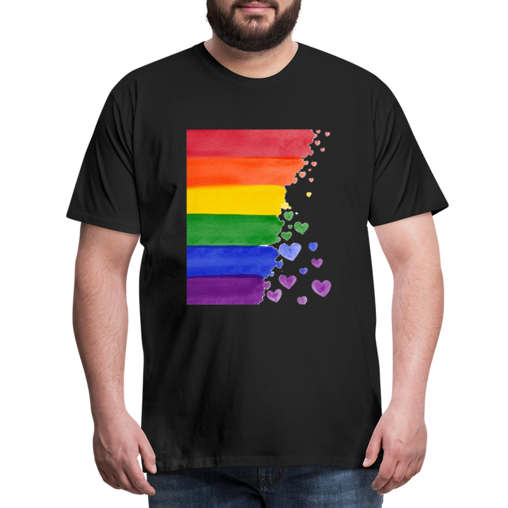 Männer Premium T-Shirt - LGBT Streifen - Schwarz