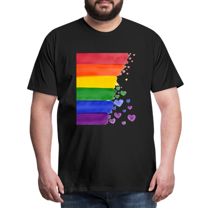 Männer Premium T-Shirt - LGBT Streifen - Schwarz