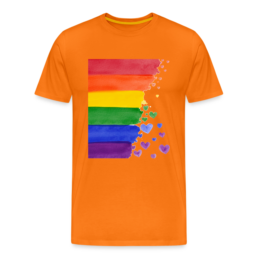 Männer Premium T-Shirt - LGBT Streifen - Orange