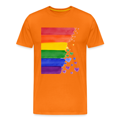 Männer Premium T-Shirt - LGBT Streifen - Orange