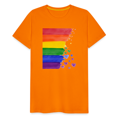 Männer Premium T-Shirt - LGBT Streifen - Orange