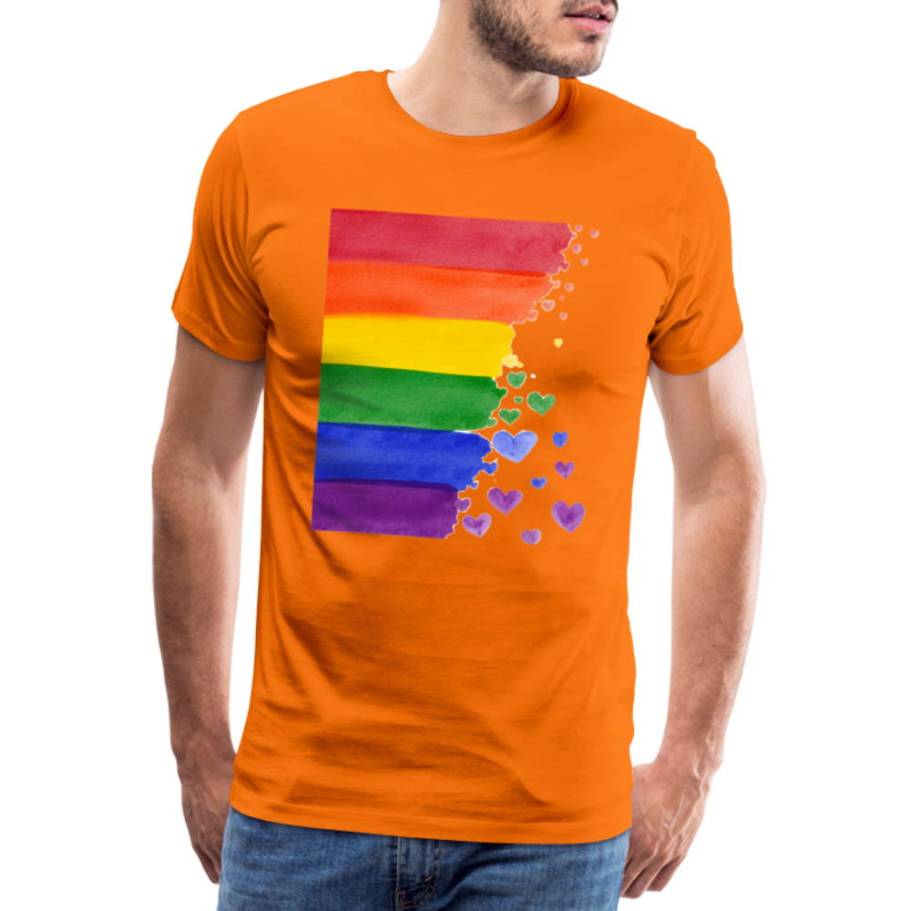 Männer Premium T-Shirt - LGBT Streifen - Orange