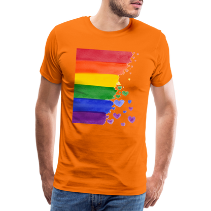 Männer Premium T-Shirt - LGBT Streifen - Orange