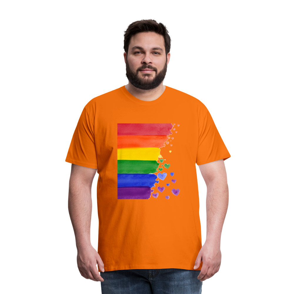 Männer Premium T-Shirt - LGBT Streifen - Orange