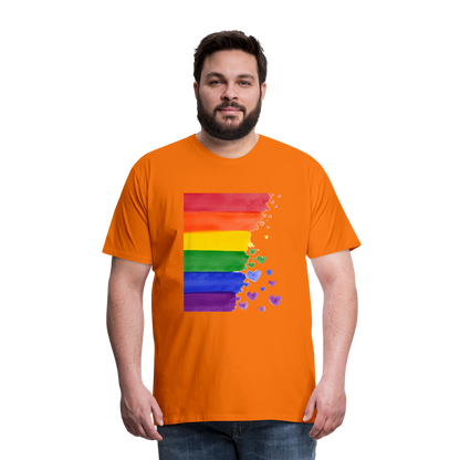 Männer Premium T-Shirt - LGBT Streifen - Orange