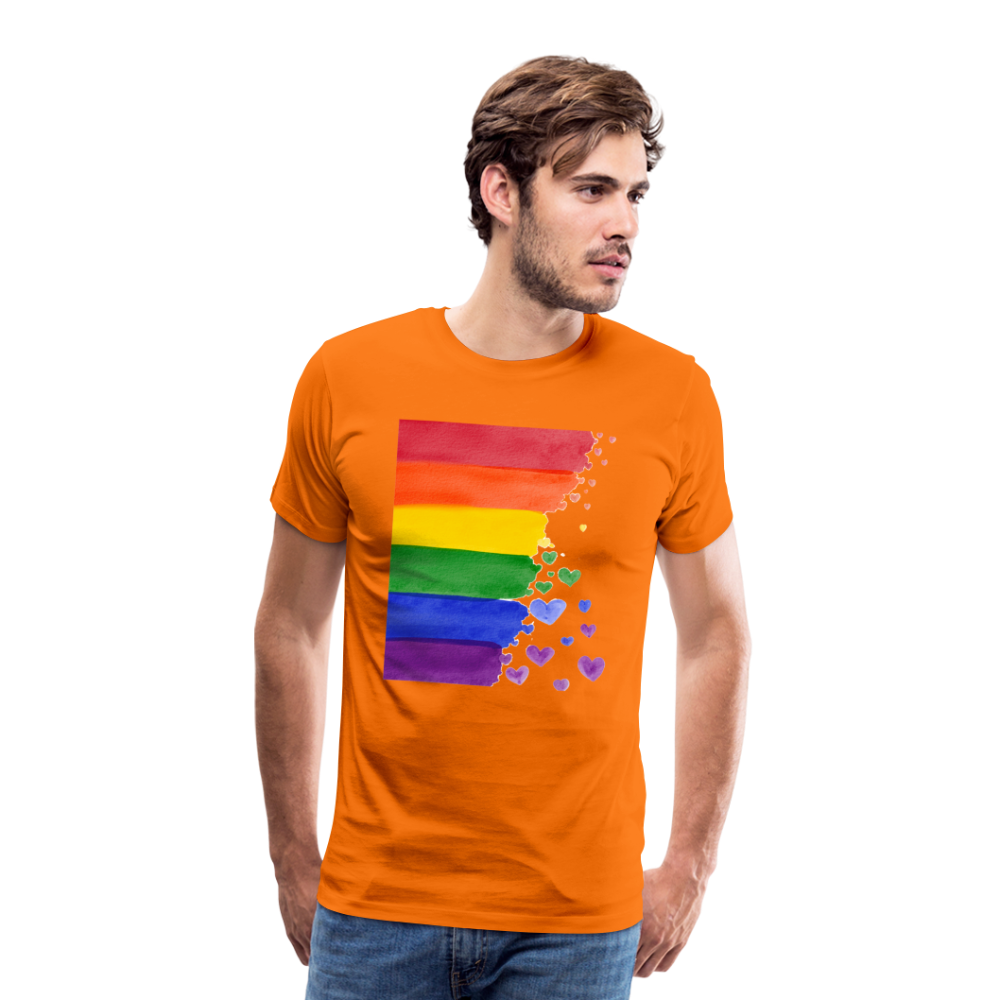 Männer Premium T-Shirt - LGBT Streifen - Orange