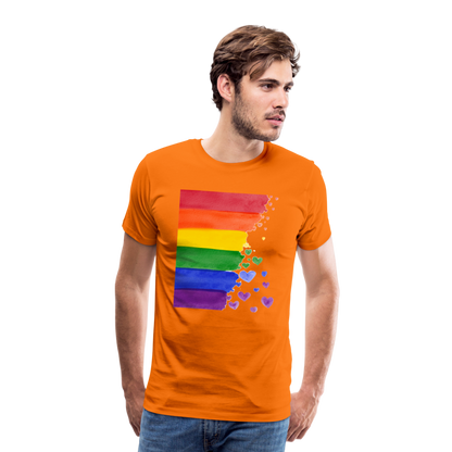 Männer Premium T-Shirt - LGBT Streifen - Orange