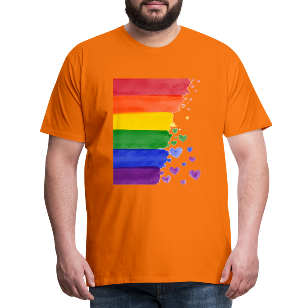 Männer Premium T-Shirt - LGBT Streifen - Orange