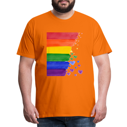 Männer Premium T-Shirt - LGBT Streifen - Orange