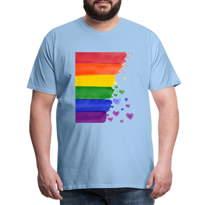 Männer Premium T-Shirt - LGBT Streifen - Sky