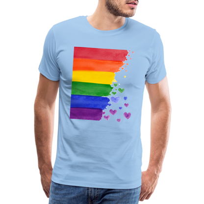 Männer Premium T-Shirt - LGBT Streifen - Sky