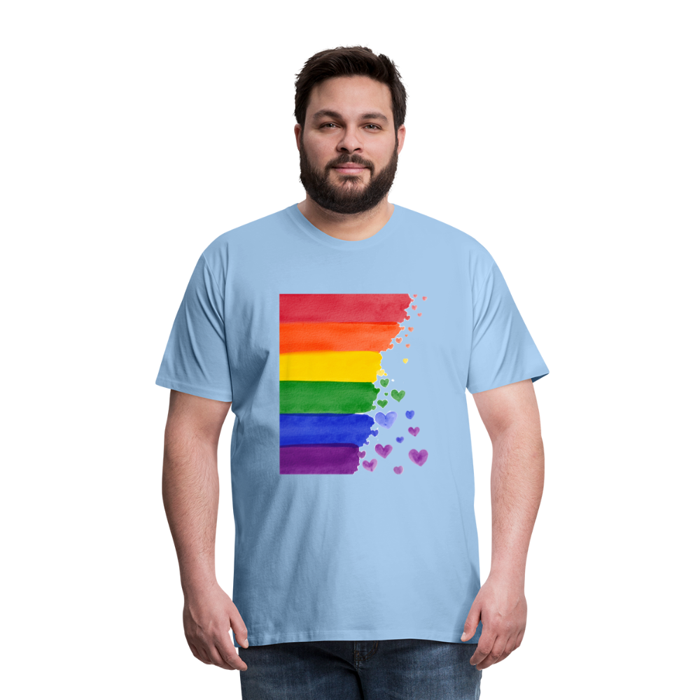 Männer Premium T-Shirt - LGBT Streifen - Sky