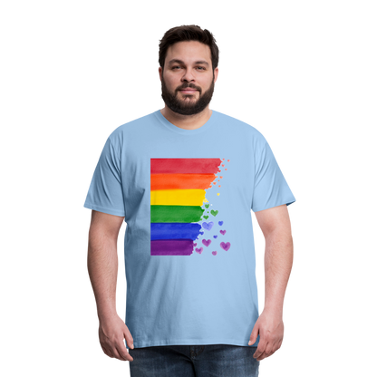 Männer Premium T-Shirt - LGBT Streifen - Sky