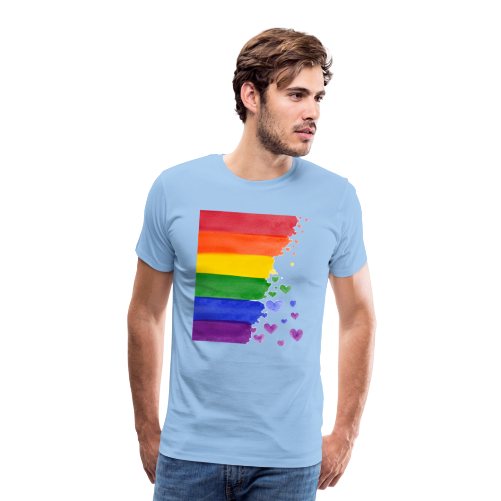 Männer Premium T-Shirt - LGBT Streifen - Sky