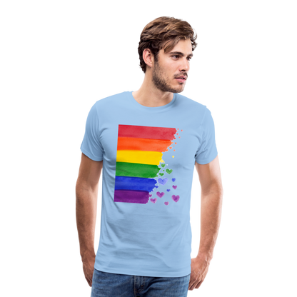 Männer Premium T-Shirt - LGBT Streifen - Sky