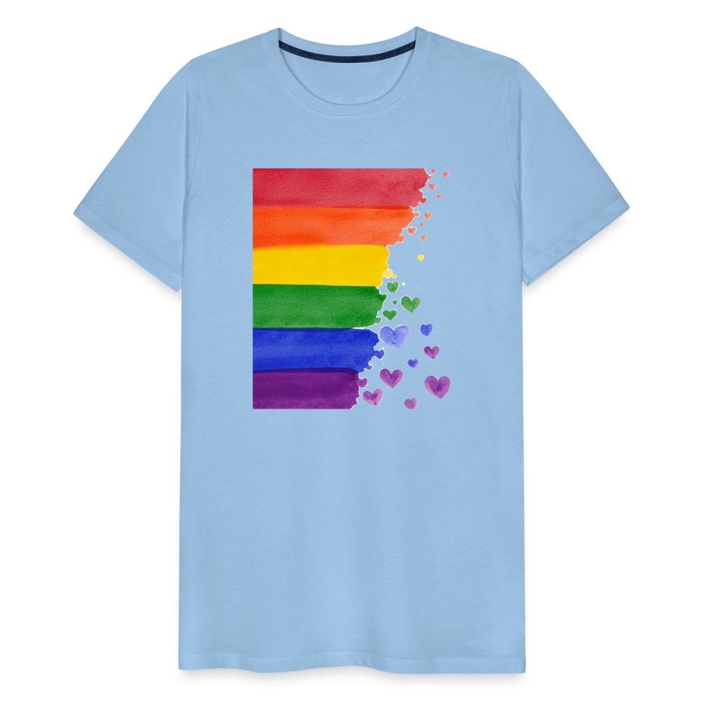 Männer Premium T-Shirt - LGBT Streifen - Sky