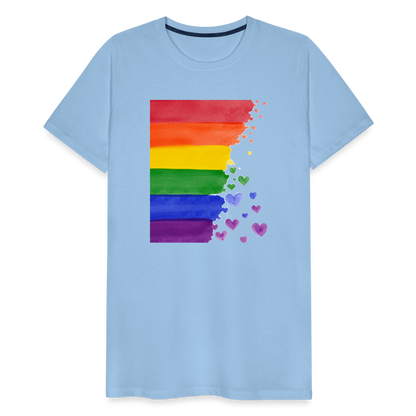 Männer Premium T-Shirt - LGBT Streifen - Sky