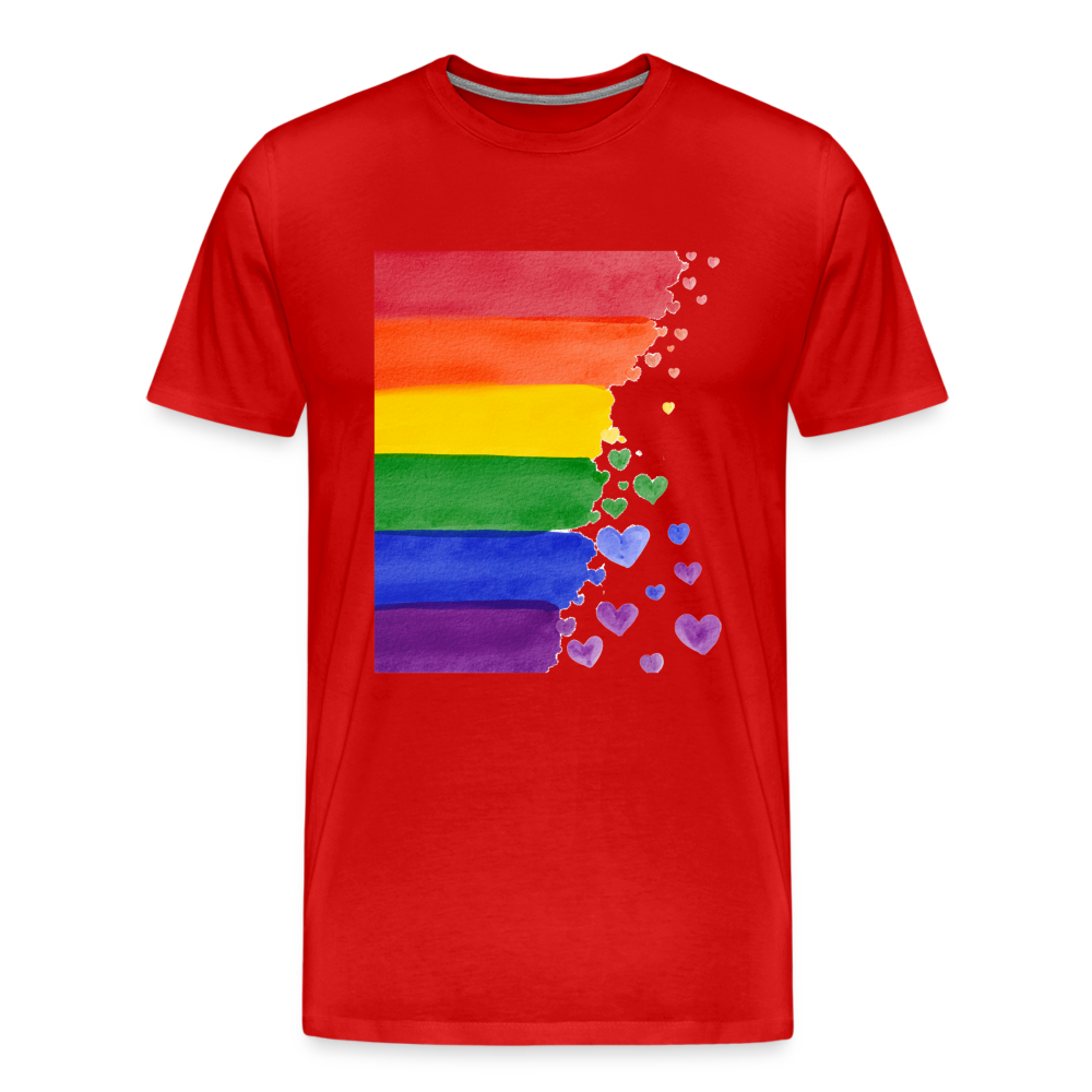 Männer Premium T-Shirt - LGBT Streifen - Rot