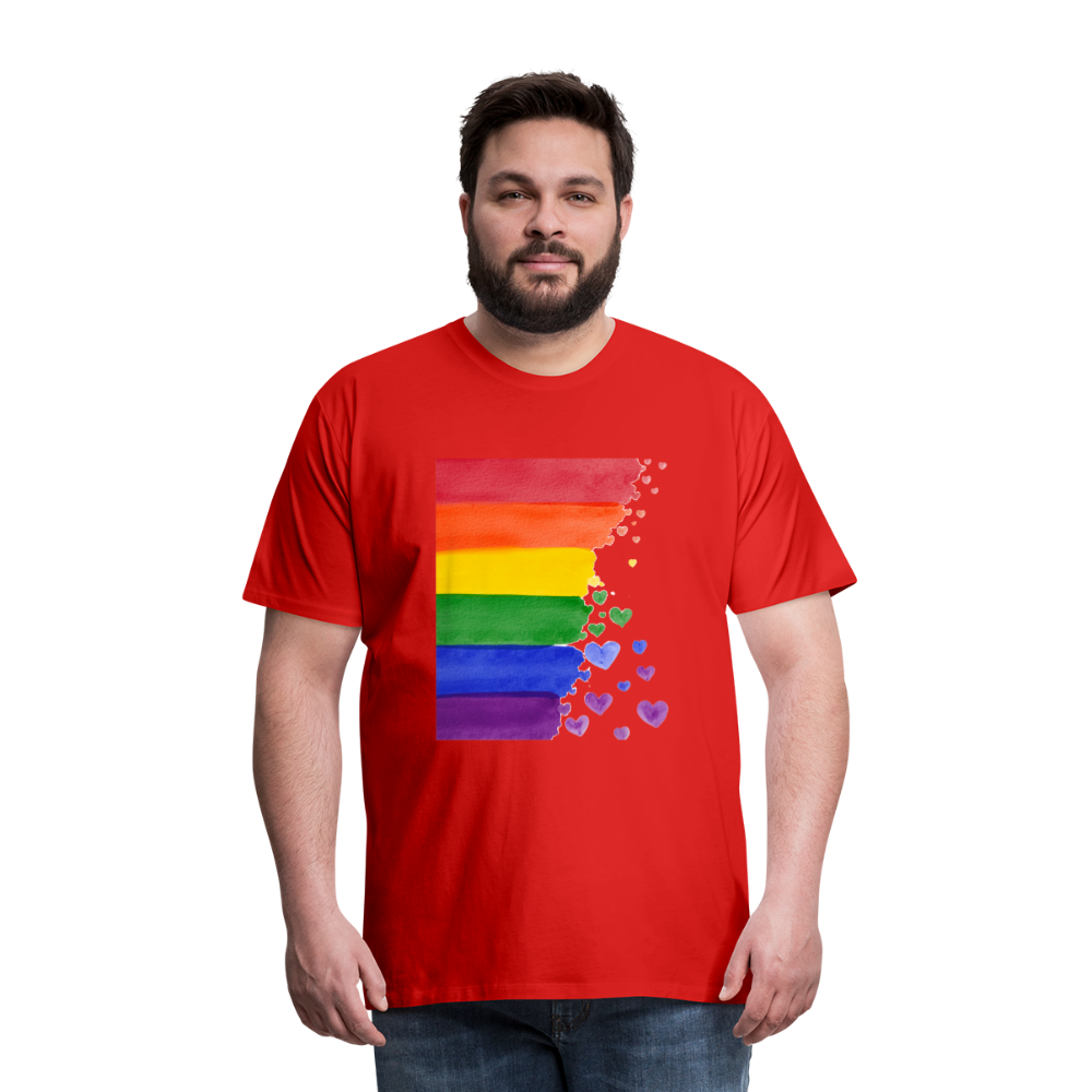 Männer Premium T-Shirt - LGBT Streifen - Rot