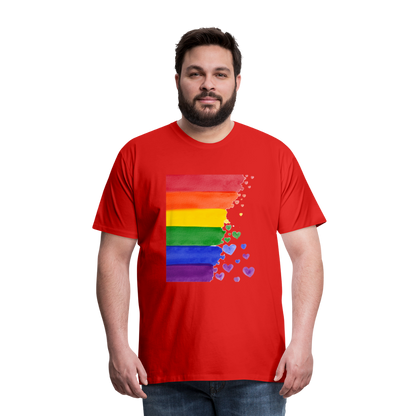 Männer Premium T-Shirt - LGBT Streifen - Rot