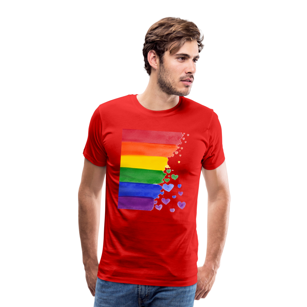 Männer Premium T-Shirt - LGBT Streifen - Rot