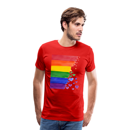 Männer Premium T-Shirt - LGBT Streifen - Rot