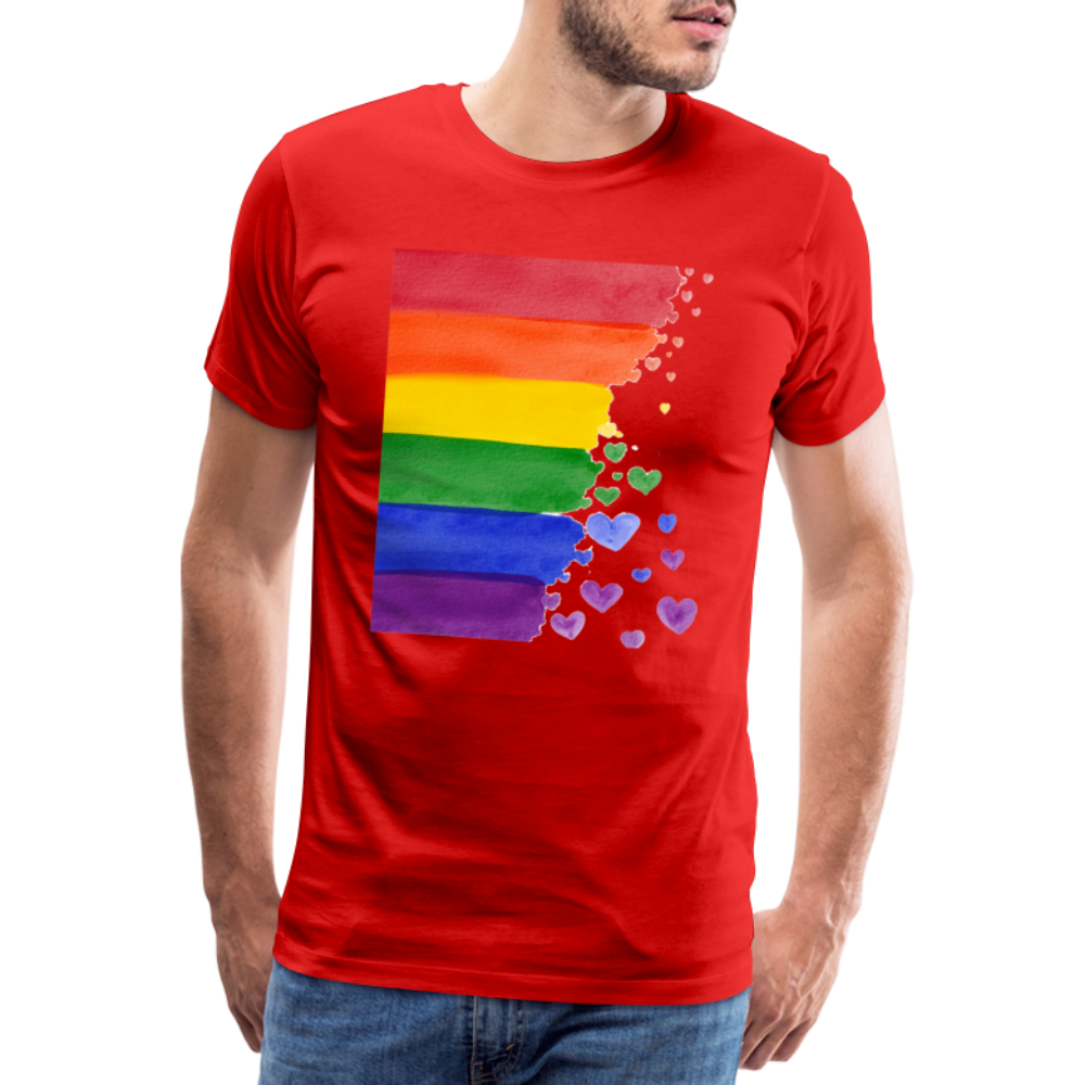 Männer Premium T-Shirt - LGBT Streifen - Rot