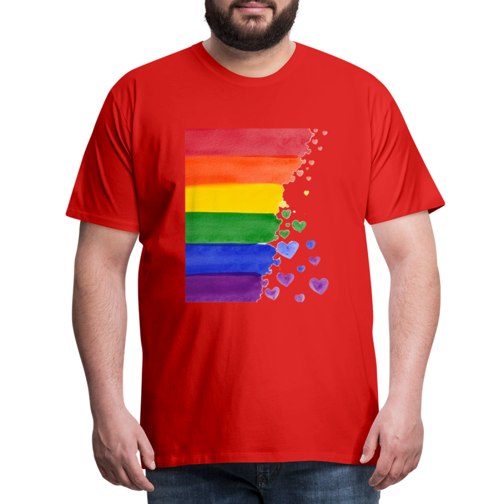 Männer Premium T-Shirt - LGBT Streifen - Rot