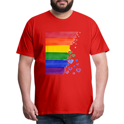 Männer Premium T-Shirt - LGBT Streifen - Rot