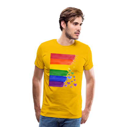 Männer Premium T-Shirt - LGBT Streifen - Sonnengelb