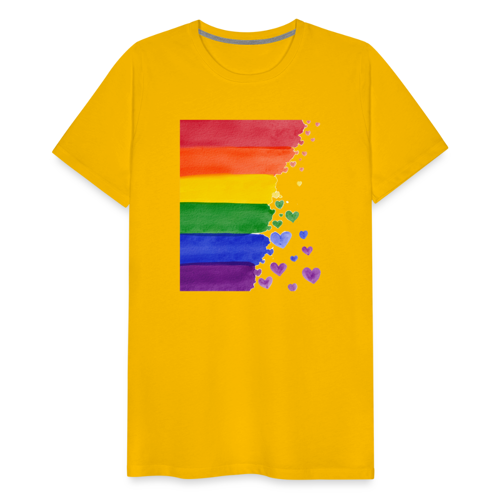 Männer Premium T-Shirt - LGBT Streifen - Sonnengelb