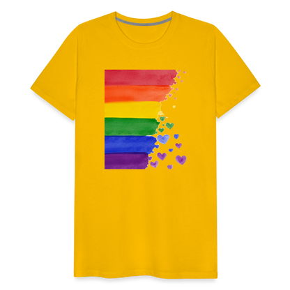 Männer Premium T-Shirt - LGBT Streifen - Sonnengelb