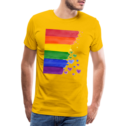 Männer Premium T-Shirt - LGBT Streifen - Sonnengelb