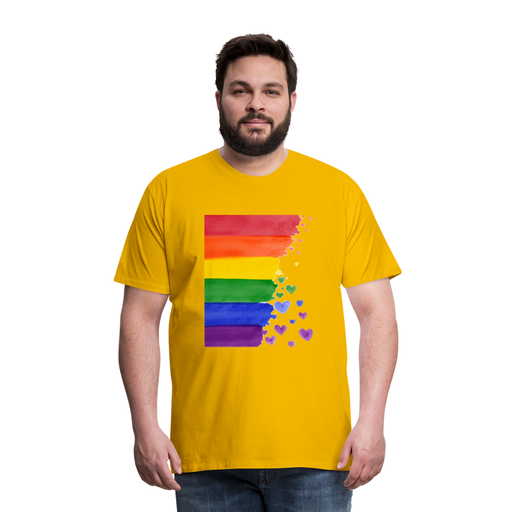 Männer Premium T-Shirt - LGBT Streifen - Sonnengelb